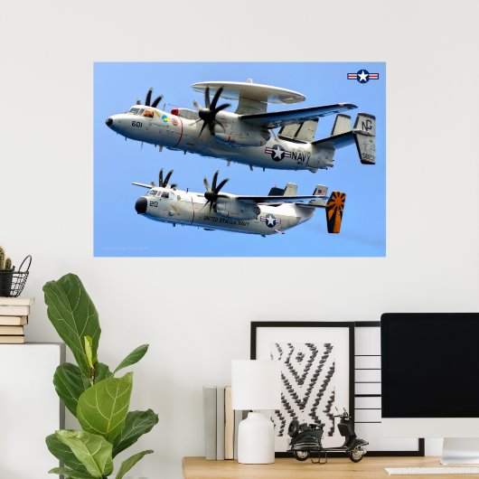 E-2C Hawkeye en C-2 Greyhound Poster (Thuiskantoor)