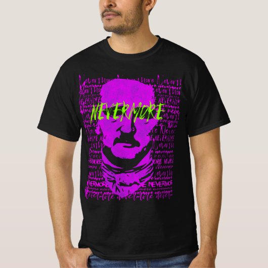E. Allan Poe The Raven Nevermore Quote T Shirt (Voorkant)