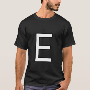 E Alphabet letter capital uppercase word number ma T-shirt