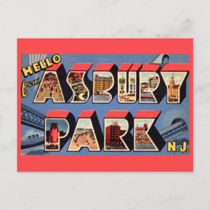 e Asbury Park NJ Groet Ansichtkaart Briefkaart