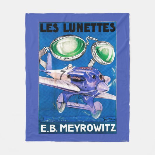 E.B. Meyrowitz Flying Goggles Advertisement Fleece Deken (Voorkant)
