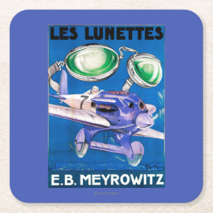E.B. Meyrowitz Flying Goggles Advertisement Vierkante Kartonnen Onderzetter