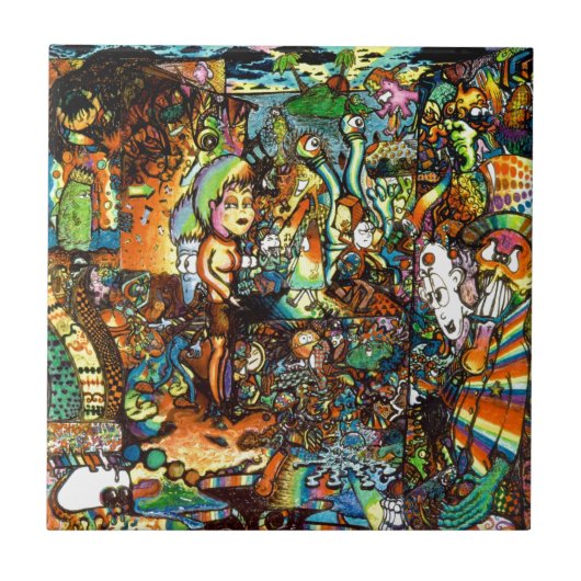 E Bent Psychedelic Art Tegeltje (Voorkant)