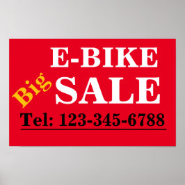E-BIKE Big SALE SIGN for Showroom windows Poster