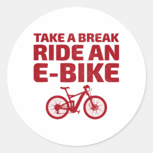 E-Bike Elektrische Fiets E-Fietser Fiets Ronde Sticker