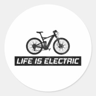 E-Bike Elektrische Fiets E-Fietser Fiets Ronde Sticker