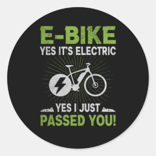 E-bike elektrische passeerde u Electrorad fietser Ronde Sticker