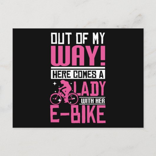 E-bike Lady Briefkaart (Voorkant)