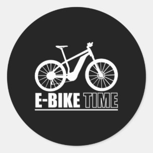 E-bike tijd elektrische fiets ronde sticker