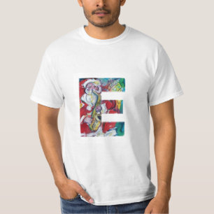 E BRIEF/SANTA EN SAX, CHRISTMAS PARTY MONOGRAM T-SHIRT