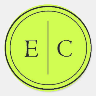 E&C Monogram Lime Green Sticker