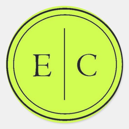 E&C Monogram Lime Green Sticker (Voorkant)