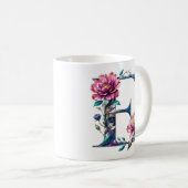 E Café Mug - Design floral pour le don (Devant droit)