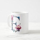 E Café Mug - Design floral pour le don (Devant gauche)