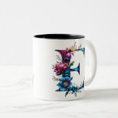 E Café Mug - Design floral pour le don (Devant droit)