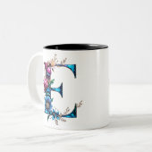 E Café Mug - Design floral pour le don (Devant gauche)