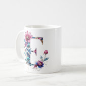 E Café Mug - Design floral pour le don (Devant gauche)