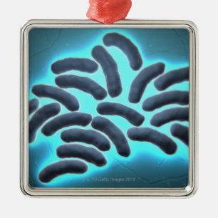 E-coli cellen 2 metalen ornament