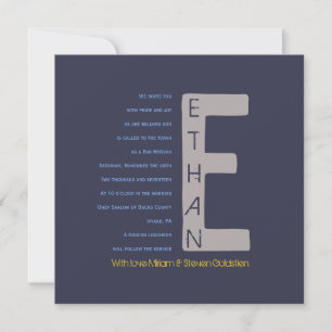 E Collection initiale Bar Mitzvah Invitation