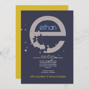 E Collection initiale Bat Bar Mitzvah Invitation