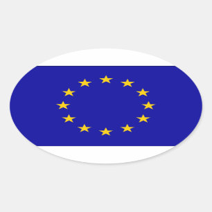 E. - de Vlag van de Europese Unie Ovale Sticker