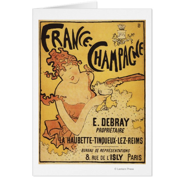 E. Debray Champagne Advertisement Poster (Voorkant)
