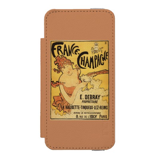 E. Debray Champagne Advertisement Poster Incipio iPhone Portemonnee Hoesje (Voorkant Agenda)
