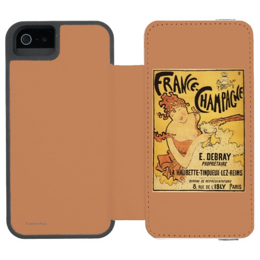 E. Debray Champagne Advertisement Poster Incipio iPhone Portemonnee Hoesje (Agenda Open)