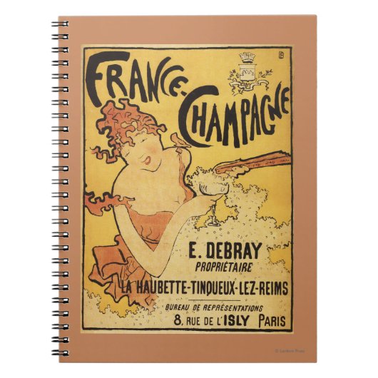 E. Debray Champagne Advertisement Poster Notitieboek (Voorkant)
