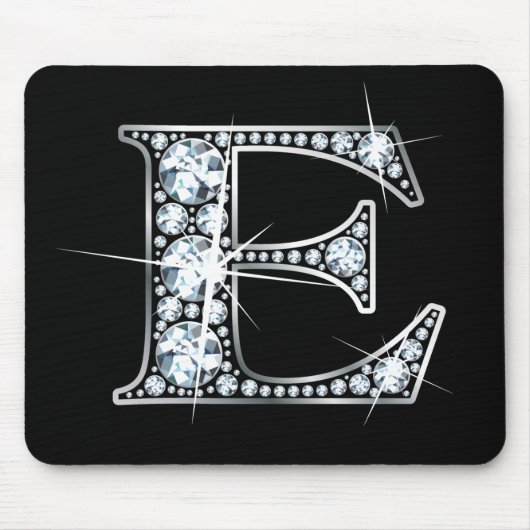 "E" Diamond Bling Mousepad Muismat (Voorkant)