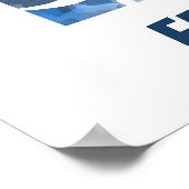 "E" Dinosaure Aquarelle Bleu Poster du nom de l'en (Coin)