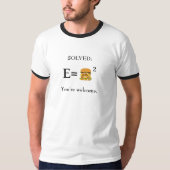E= Dubbele Bacon Burger met kaasvierkant T-shirt (Voorkant)