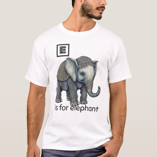 E est pour Elephant T-shirt (Devant)