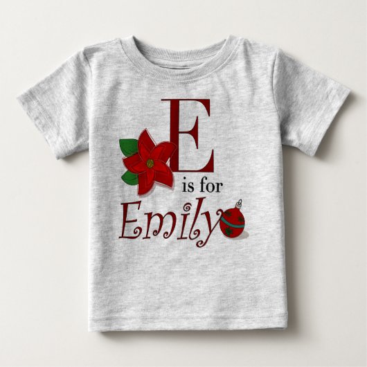 E est pour Emily, le premier T-shirt de Noël pour (Devant)