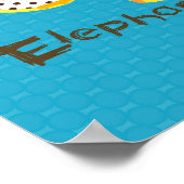 'E est pour l'éléphant ' impression de peinture nu (Coin)