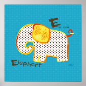 'E est pour l'éléphant ' impression de peinture nu (Devant)