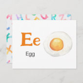 E est pour Oeuf - Carte Flash Alphabet (Devant / Derrière)