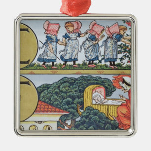 E-F uit een alfabet op basis van neursery-ritmes Metalen Ornament