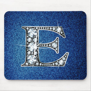 E Faux-"Diamond Bling" op Denim Mousepad Muismat