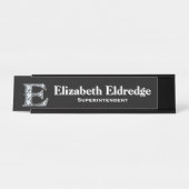 E Faux Diamond Desk Bureau Naambordje (Voorkant)