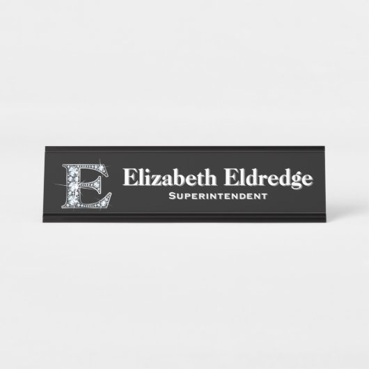 E Faux Diamond Desk Plaque signalétique (Devant)