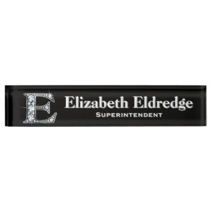 E Faux Diamond Desk Plaque signalétique