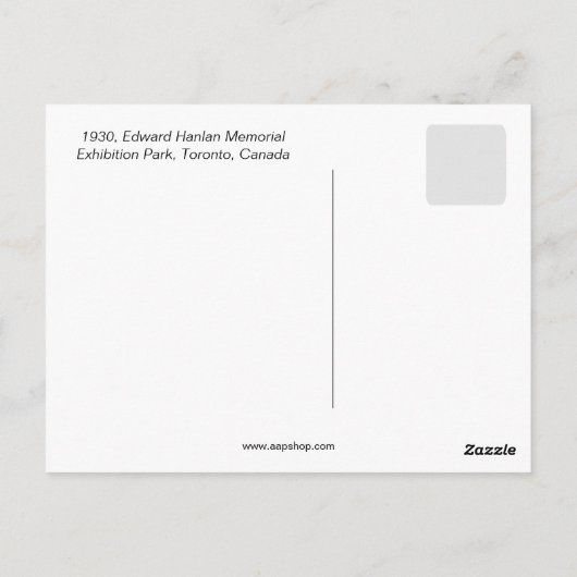 E. Hanlan Memorial Exhibition, Toronto, Verenigde Briefkaart (Achterkant)