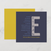 E Initiaal Collectie Bar Mitswa Uitnodiging (Voorkant / Achterkant)