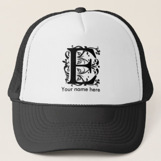 E Initiaal Monogram - stijl met papieren uitsnede Trucker Pet