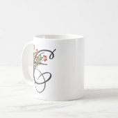 E initiale, Euphorbia Vintage Mug de café (Devant gauche)