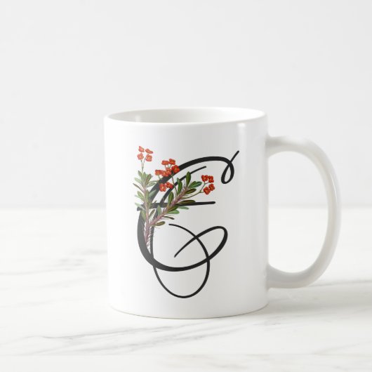 E initiale, Euphorbia Vintage Mug de café (Droite)
