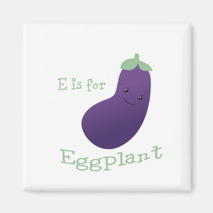 E is voor Eggplant Magneet