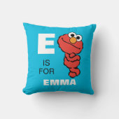 E is voor Elmo | Voeg je naam toe Kussen (Voorkant)
