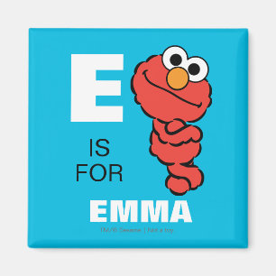 E is voor Elmo Voeg je naam toe Magneet